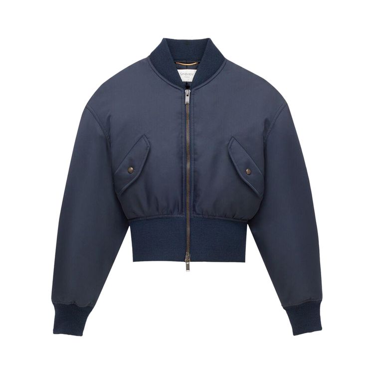 

Куртка Saint Laurent Shell Bomber Jacket 'Marine', синий