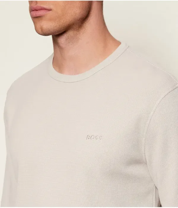 Футболка с длинным рукавом "Темпесто" regular fit Boss Orange, бежевый — фото 4