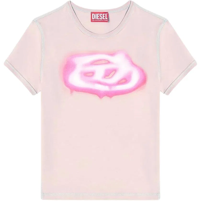 Футболка T-Uncuties с принтом логотипа DIESEL, Light Pink