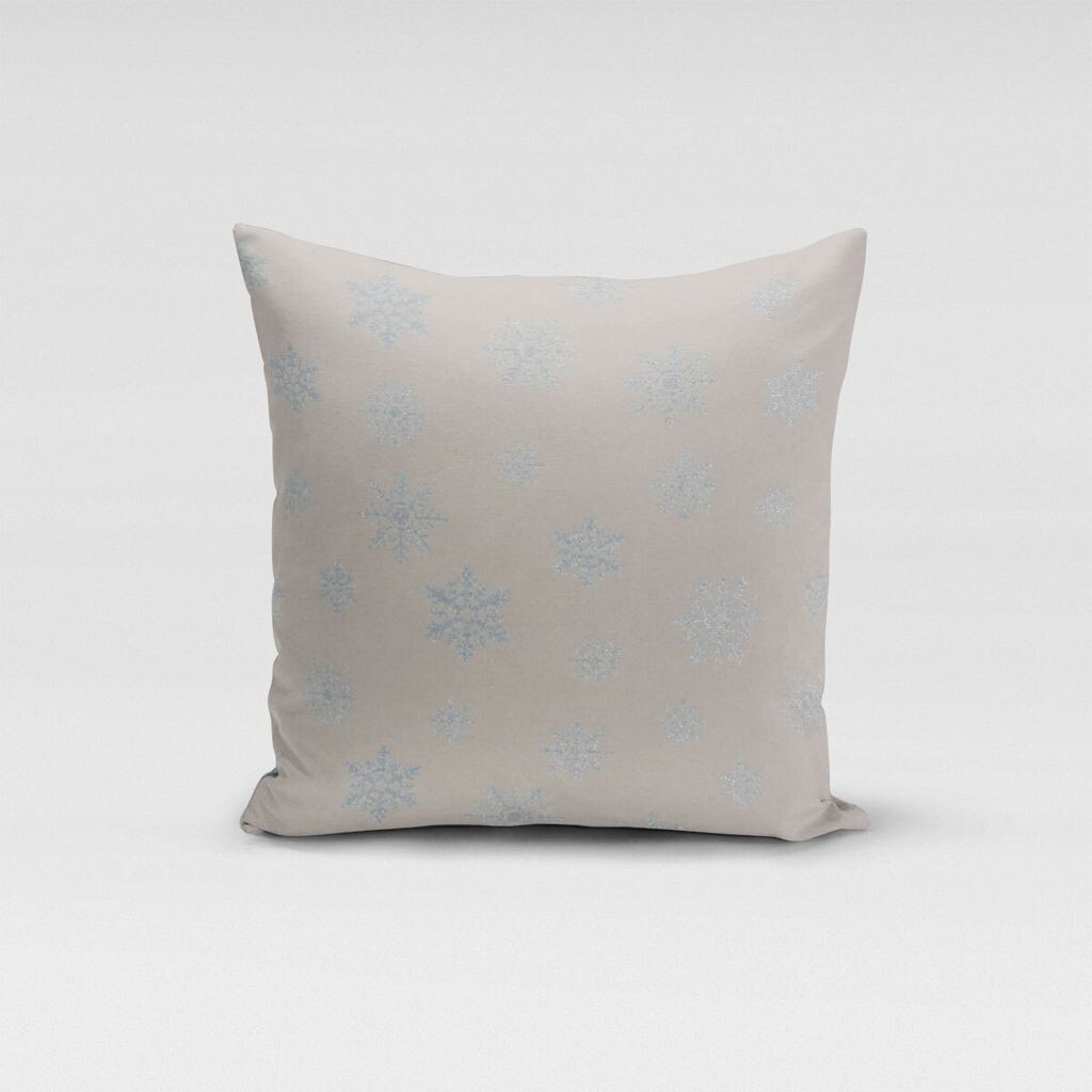 

КРАСИВАЯ ЖИЗНЬ. Чехол на подушку кристаллы льда бежевый светло-синий серебристый размер 70х70см (ВхШ) размер 70х70см (ВхШ) Schöner-Leben