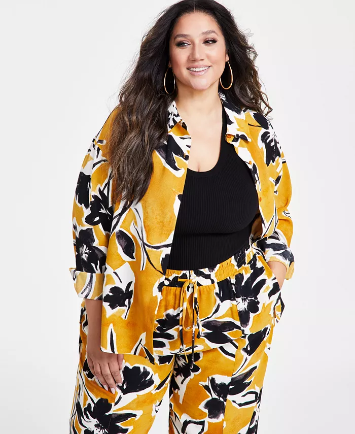 

Блузка свободного кроя с цветочным принтом Plus Size Nina Parker, мультиколор