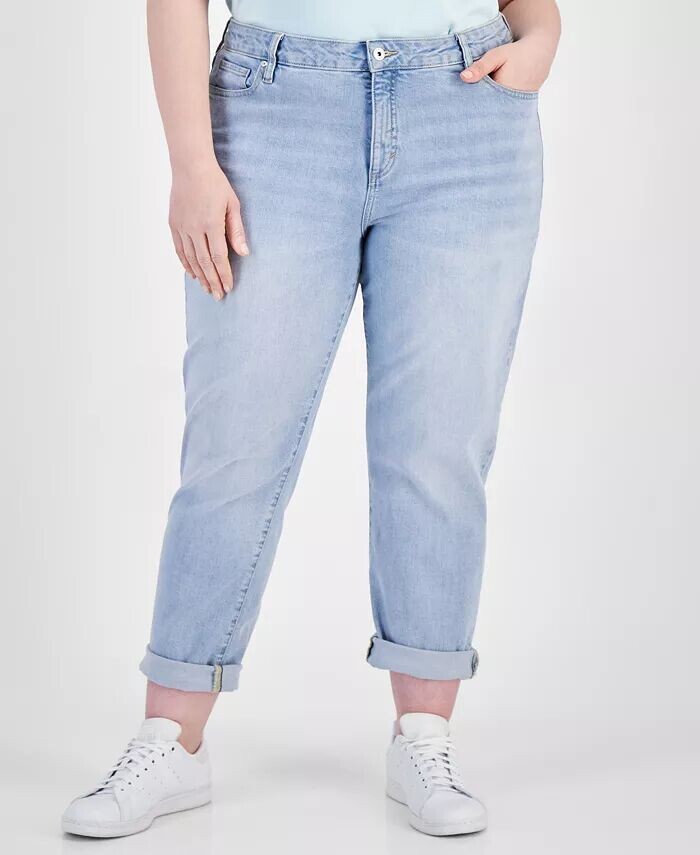 

Джинсы подружки больших размеров со средней посадкой Style & Co, синий