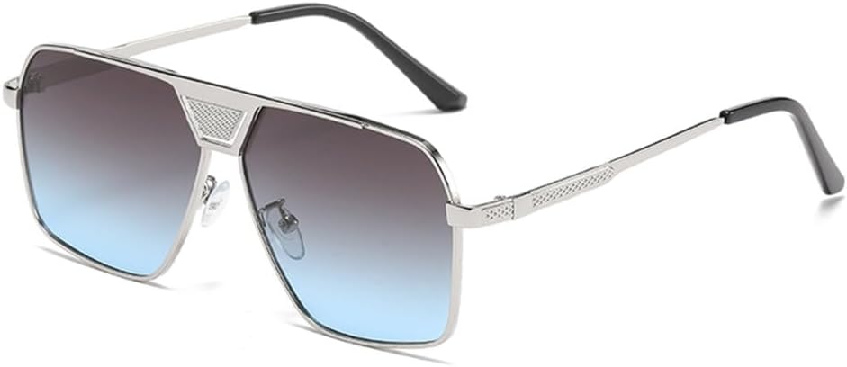 

Новые солнцезащитные очки прямоугольной формы 2025 года для мужчин и женщин, металлическая оправа, градиентная расцветка, защита от УФ-излучения UV400 DSXLY, Black Gradient Blue