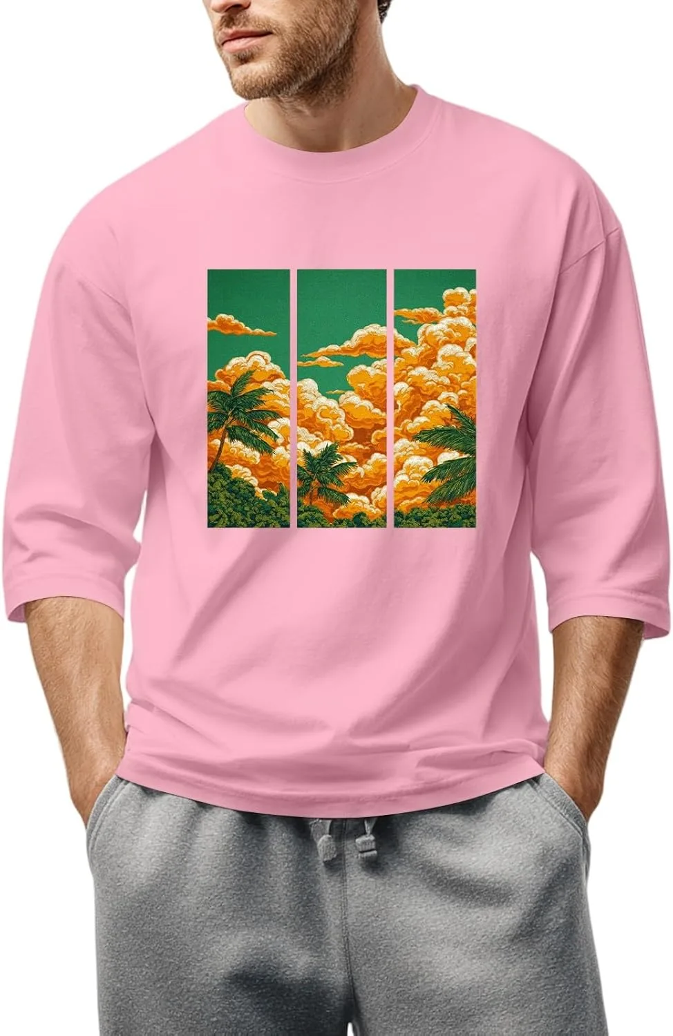 

Футболка FQZWONG с 3/4 рукавом и принтом