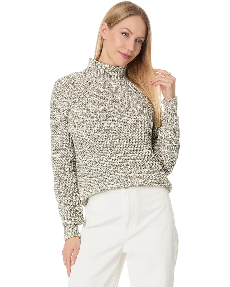 

Свитер Madewell Vernon Marl Cotton Mock Neck Pullover, цвет Marled Ivy Combo