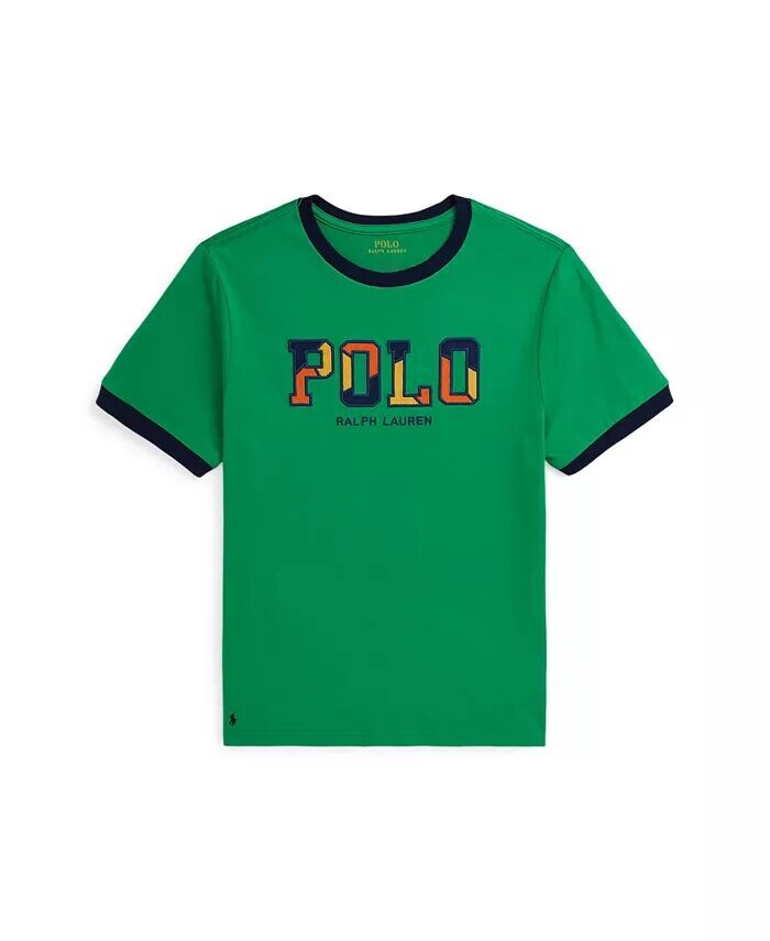 

Вельветовая футболка из хлопкового джерси Big Boys с логотипом Polo Ralph Lauren, зеленый