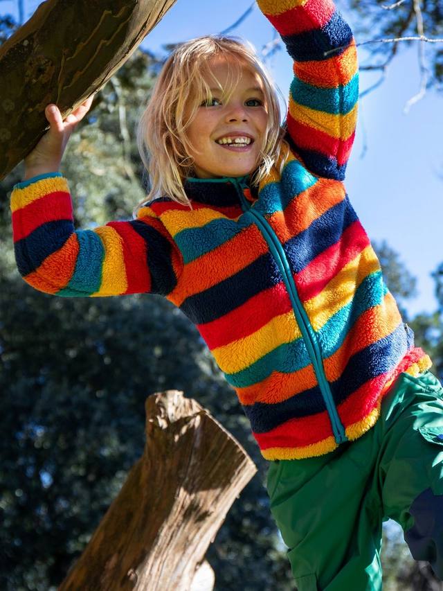 Детская куртка из флиса с молнией Frugi, Autumn Stripe — фото 2