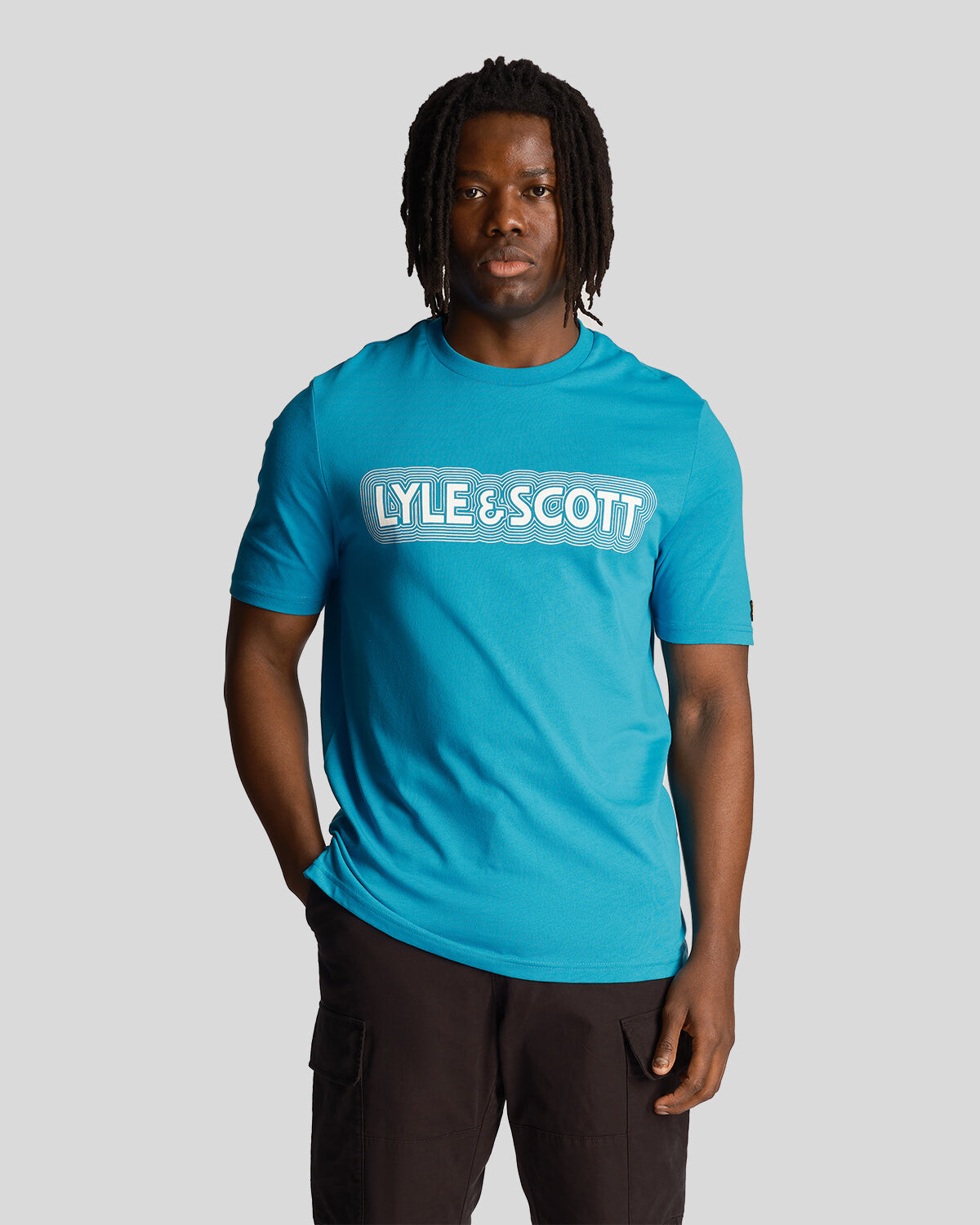 

Футболка с вибрационным давлением в свободное время Lyle & Scott, синий