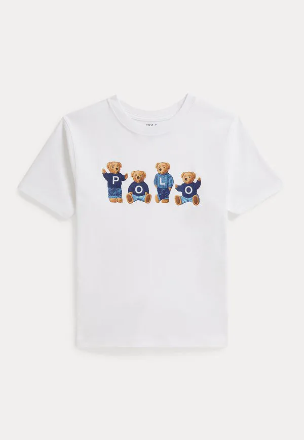 Футболка из хлопкового трикотажа с логотипом polo bear, принт 714y. Polo Ralph Lauren, White — фото 4