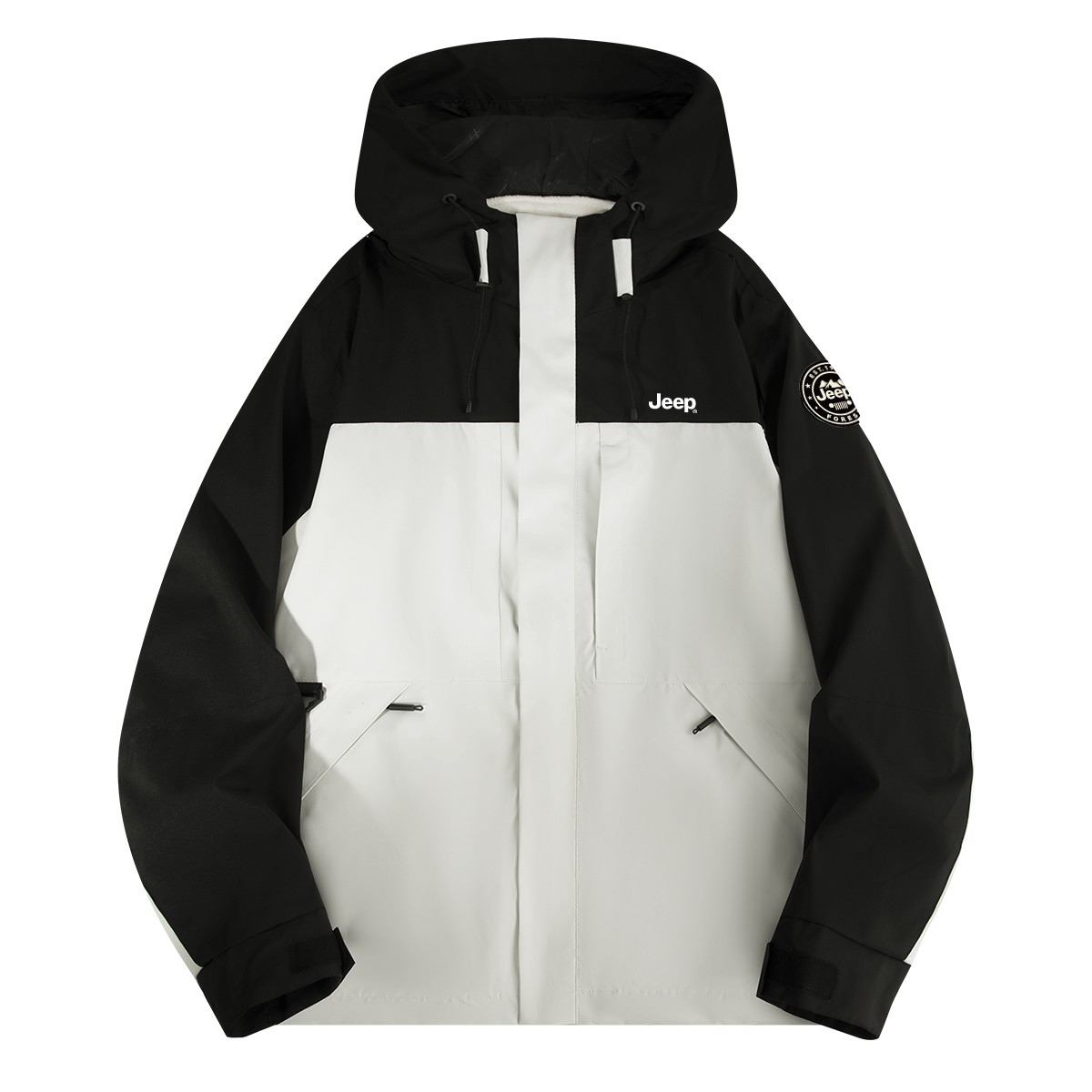 

Куртка Unisex Stand Collar Moderate Wind Shell Jeep, черный белый[single layer coat]