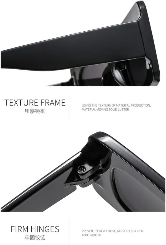 

Женские солнцезащитные очки в стиле ретро, ​​большая оправа, розовые прямоугольные, женские солнцезащитные очки, защита от УФ-излучения UV400 LANGSER, Black Gray