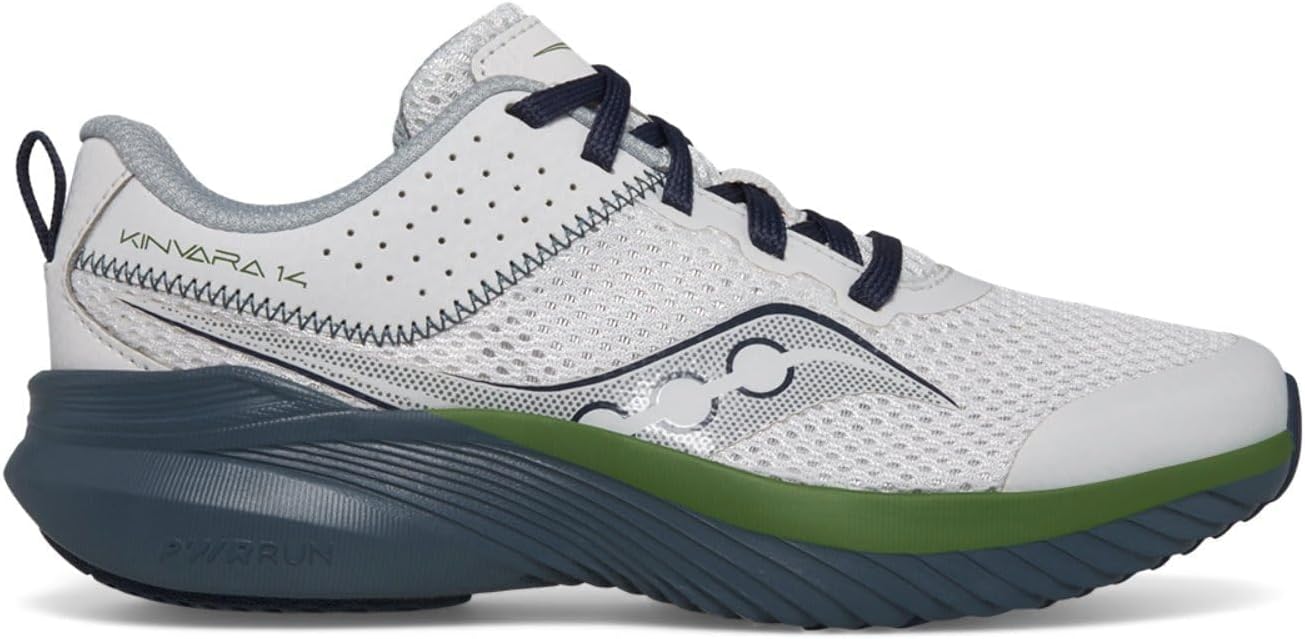 Детские кроссовки Saucony Kinvara 14 унисекс от шнуровки до носка, синий/зеленый/серый — фото 4