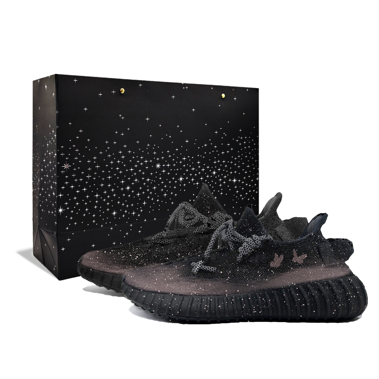 

Yeezy Boost 350 V2 амортизация устойчивость к истиранию дышащие низкие повседневные кроссовки unisex black pink Adidas Originals, Butterfly