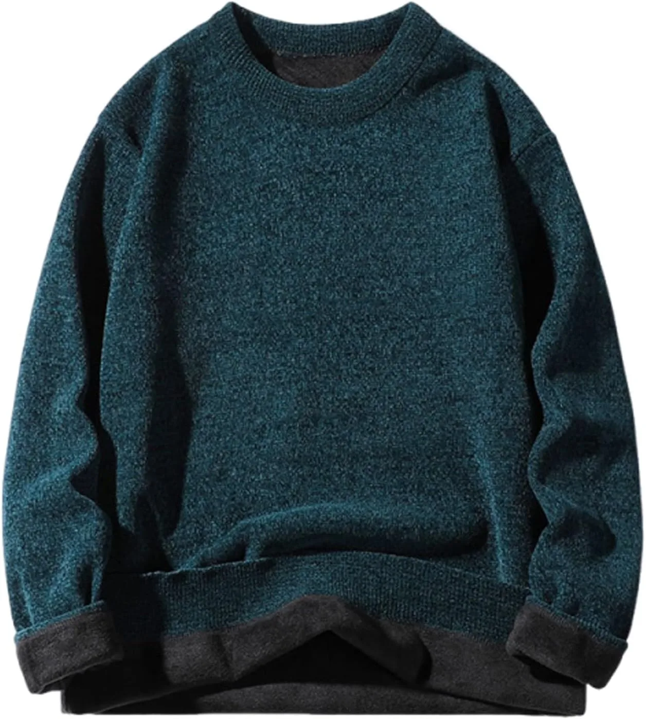 

Мужской теплый флисовый свитер оверсайз с длинным рукавом QUNPIU