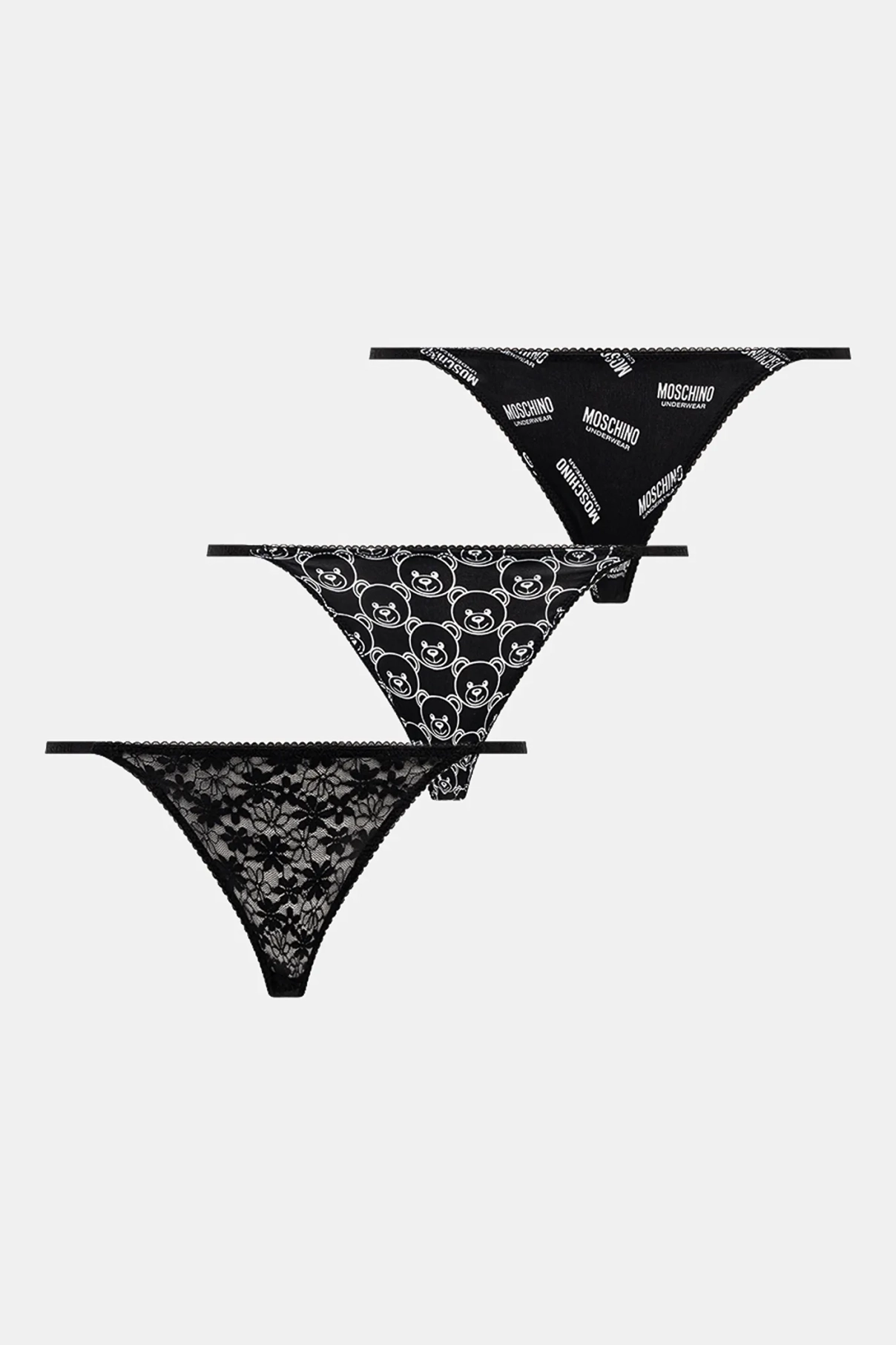 

Бразильские трусы, 3 шт Moschino Underwear, черный