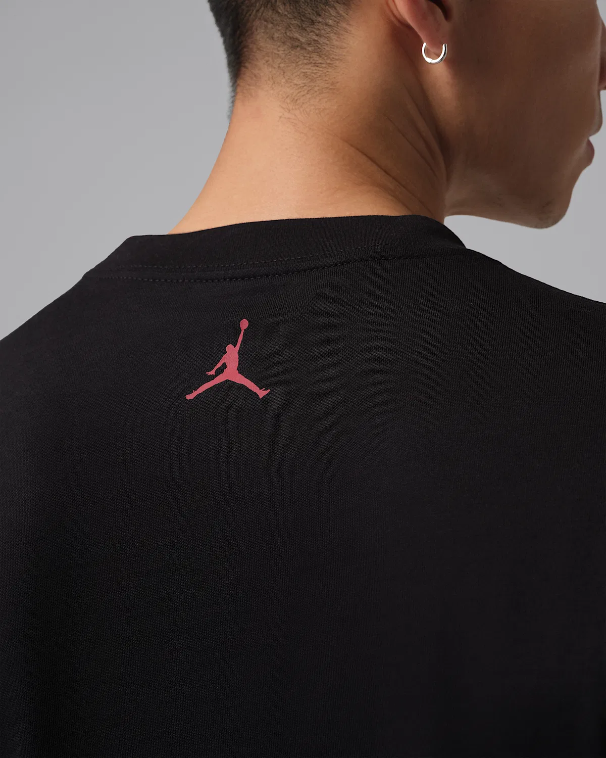 Мужская футболка с принтом Jordan, Black/White/Gym Red — фото 4