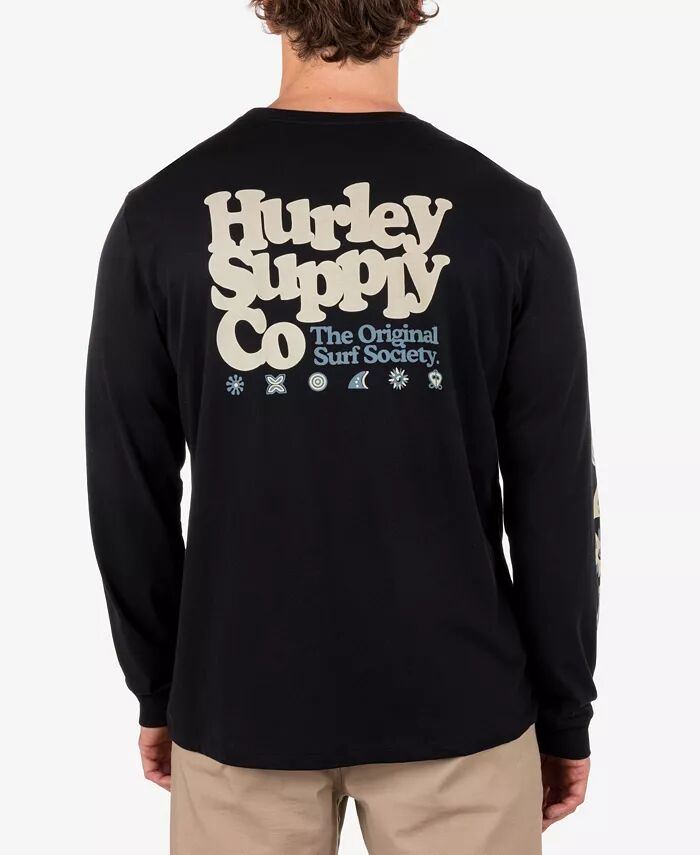 

Мужская повседневная футболка с длинным рукавом Hurley, черный