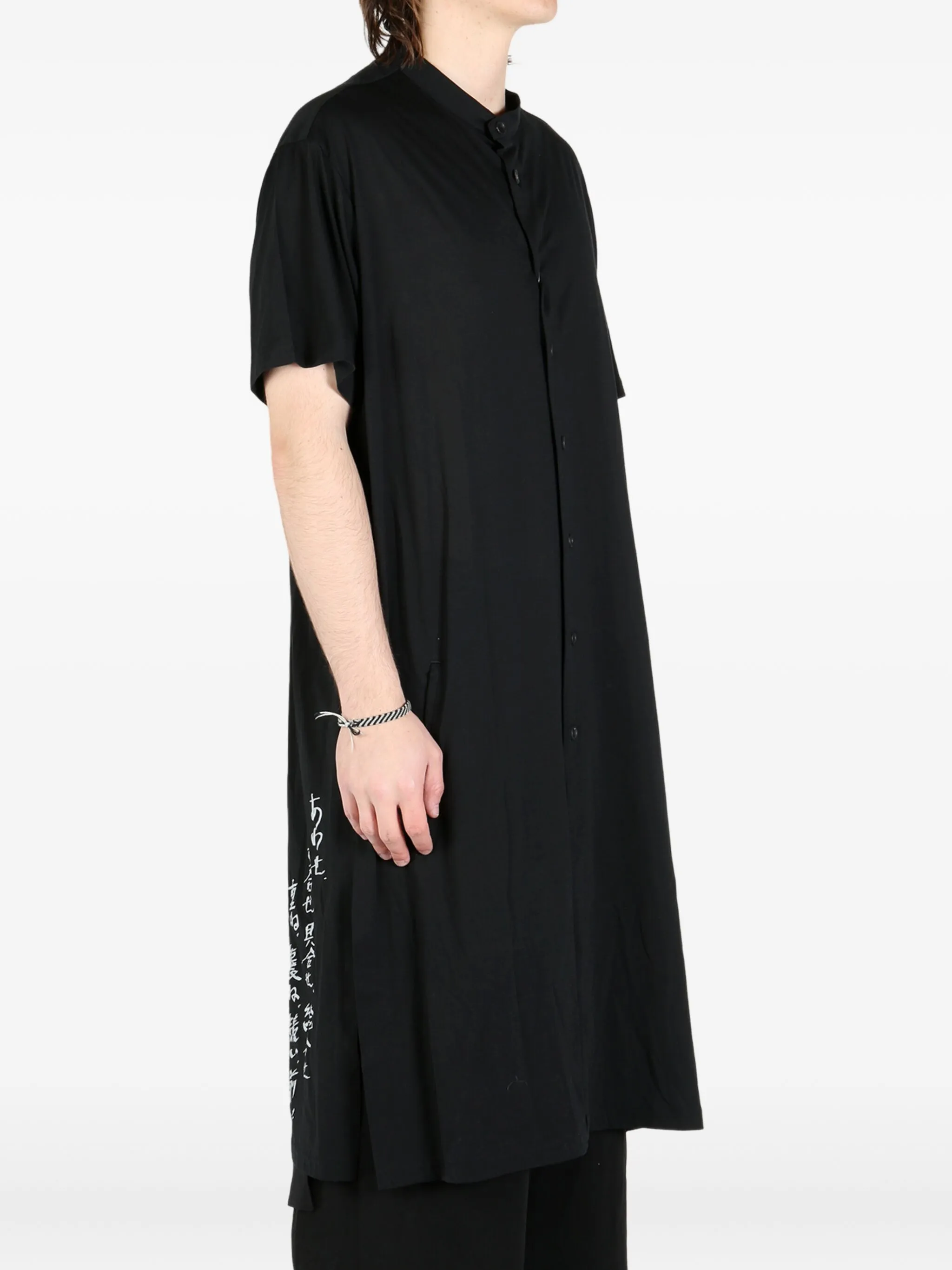 Трикотажная рубашка с принтом Yohji Yamamoto, черный — фото 3