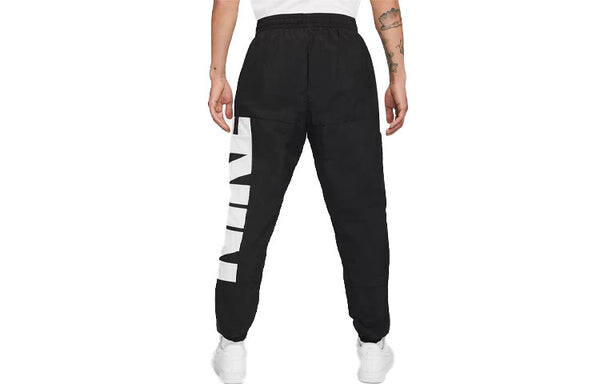 Спортивные штаны Men's Nike Logo Printing Training Woven Breathable Bundle Feet Sports Pants/Trousers/Joggers Black, черный — фото 2