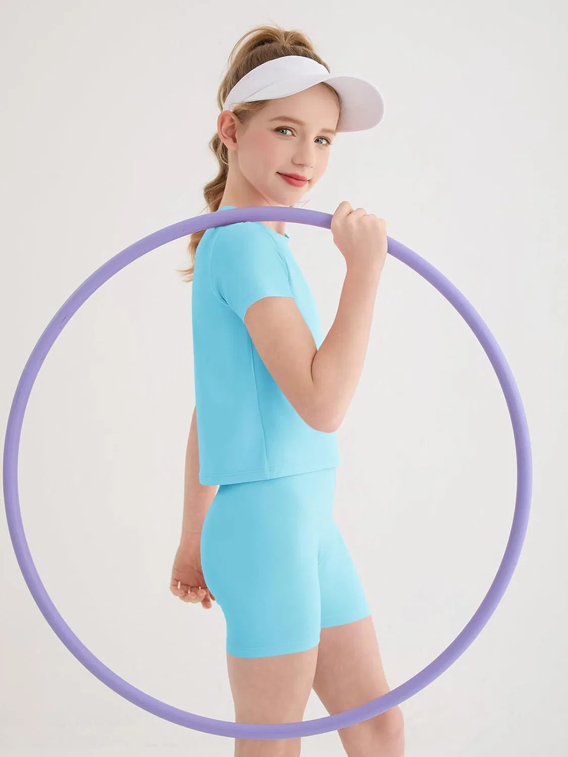 Детский спортивный комплект из футболки и шорт Haloumoning, Sky Blue — фото 3