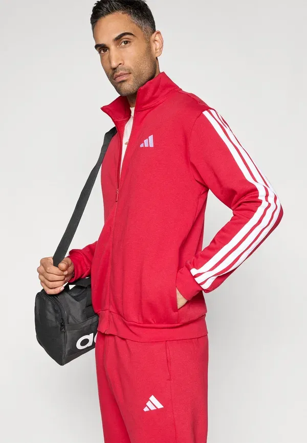 Костюм спортивный Adidas Sportswear 3 stripes, бордово-белый — фото 4