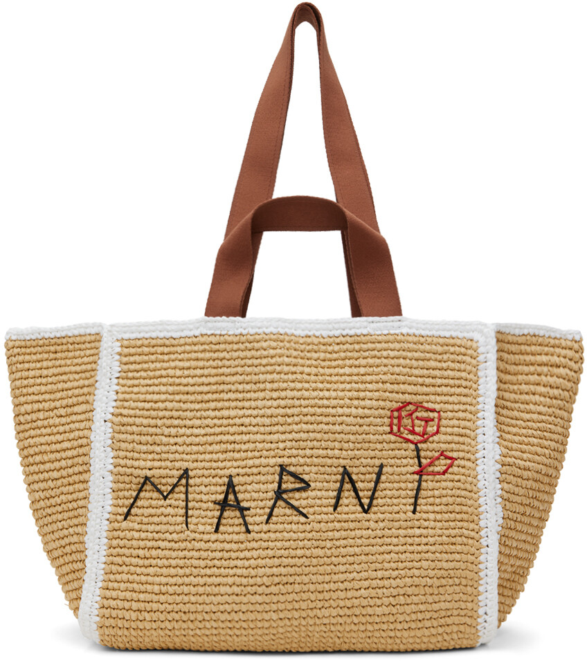 

Сумка-шоппер Sillo из бежевого макраме Marni