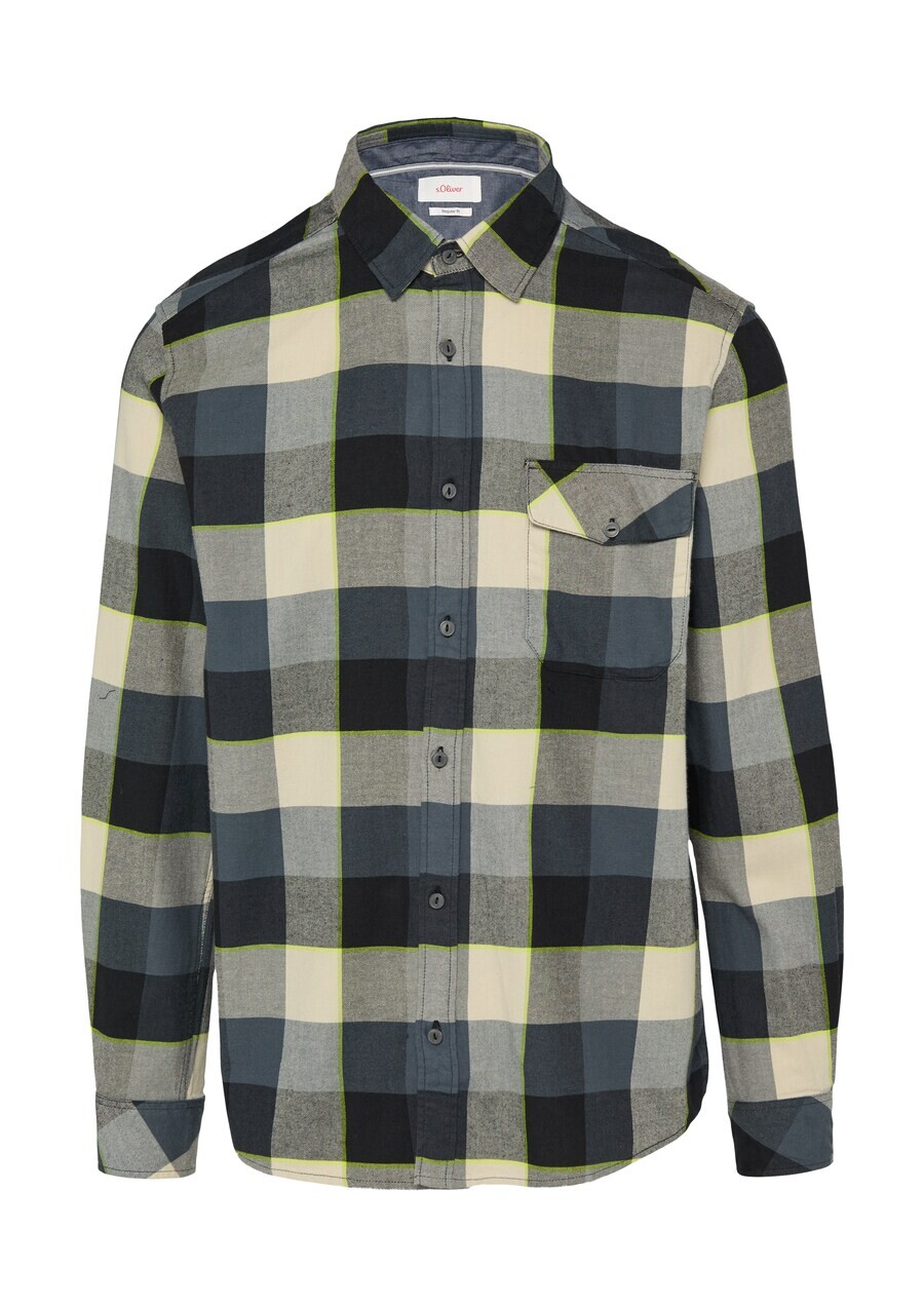 

Клетчатая рубашка s.Oliver Regular fit Button Up Shirt, серый