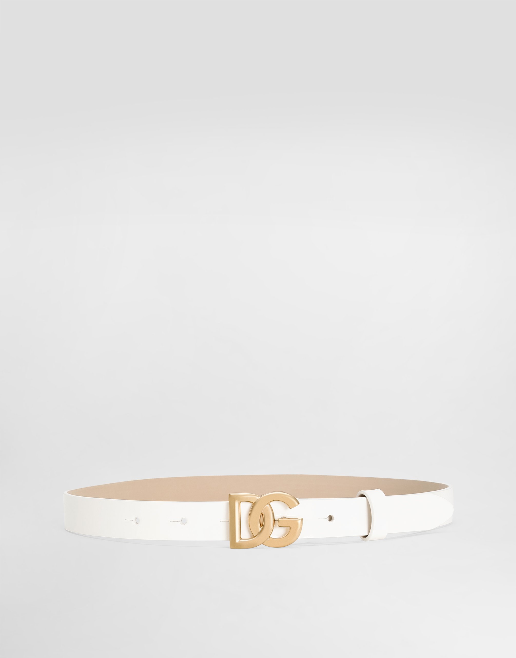 

Ремень из лакированной кожи с логотипом dg Dolce & Gabbana, белый