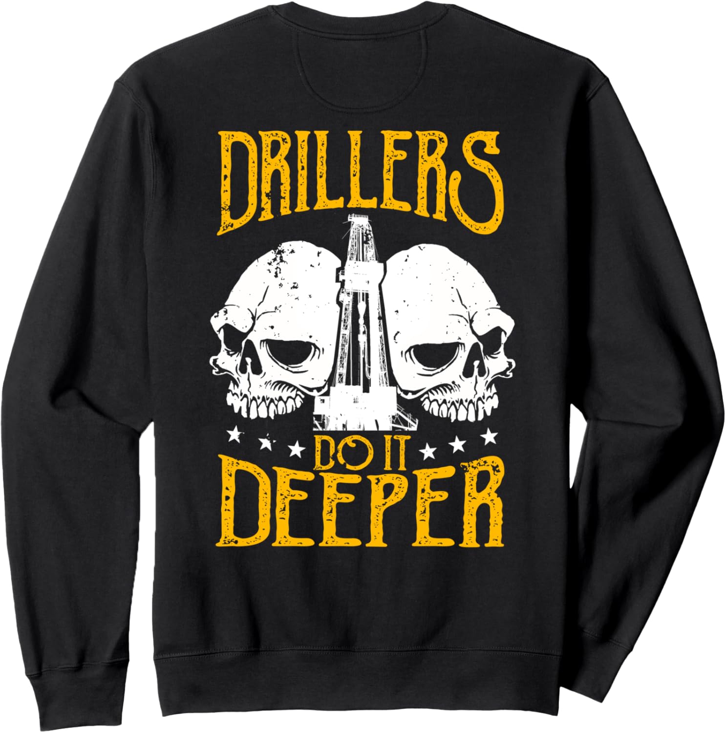 

Подарок для нефтяника: толстовка с рисунком рабочий на нефтяной вышке на спине Oil Field Workers, черный