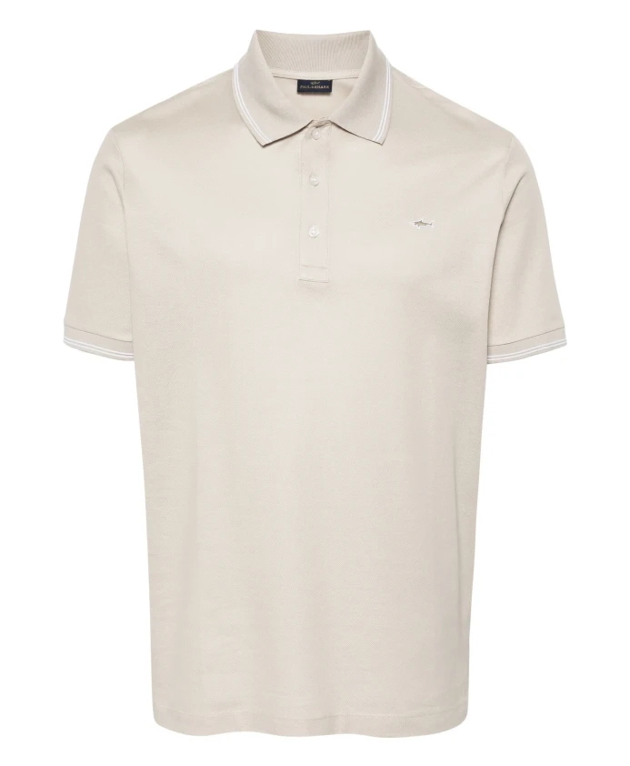 

Рубашка-Поло из хлопка двойного пике Paul & Shark, бежевый