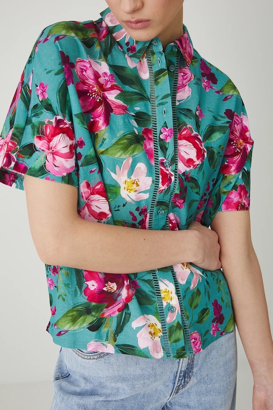 

Рубашка с добавлением льна Medicine, бирюзовый