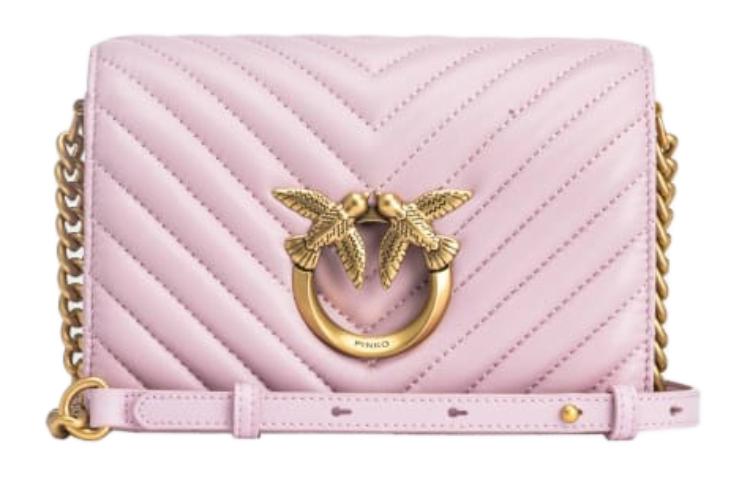 

PINKO Click Series Кожаная сумка через плечо, мини-сумка для женщин Lilac