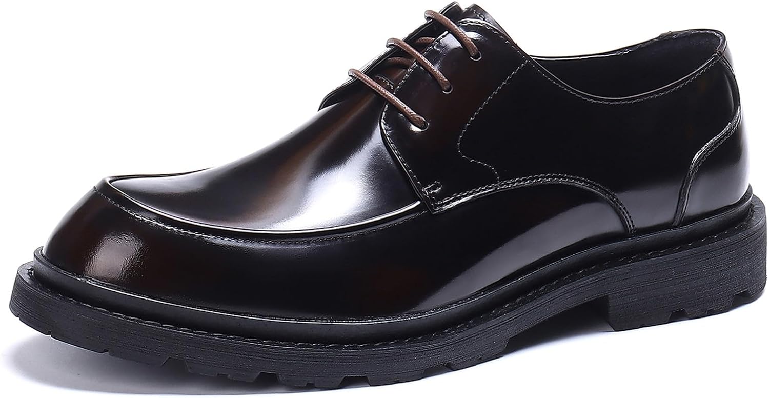 

Мужские туфли-дерби с мокасиновым носком, деловые туфли для повседневной носки, верх из натуральной кожи, классический формальный стиль Windhana, кофейный