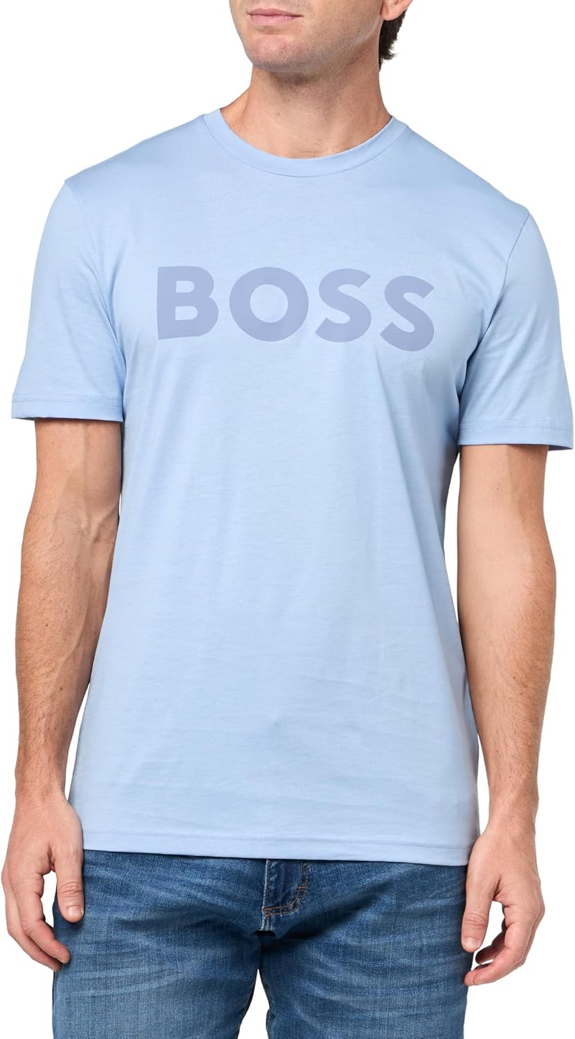 

Мужская футболка с короткими рукавами и ярким логотипом BOSS, Forever Blue, Синий, Мужская футболка с короткими рукавами и ярким логотипом BOSS, Forever Blue
