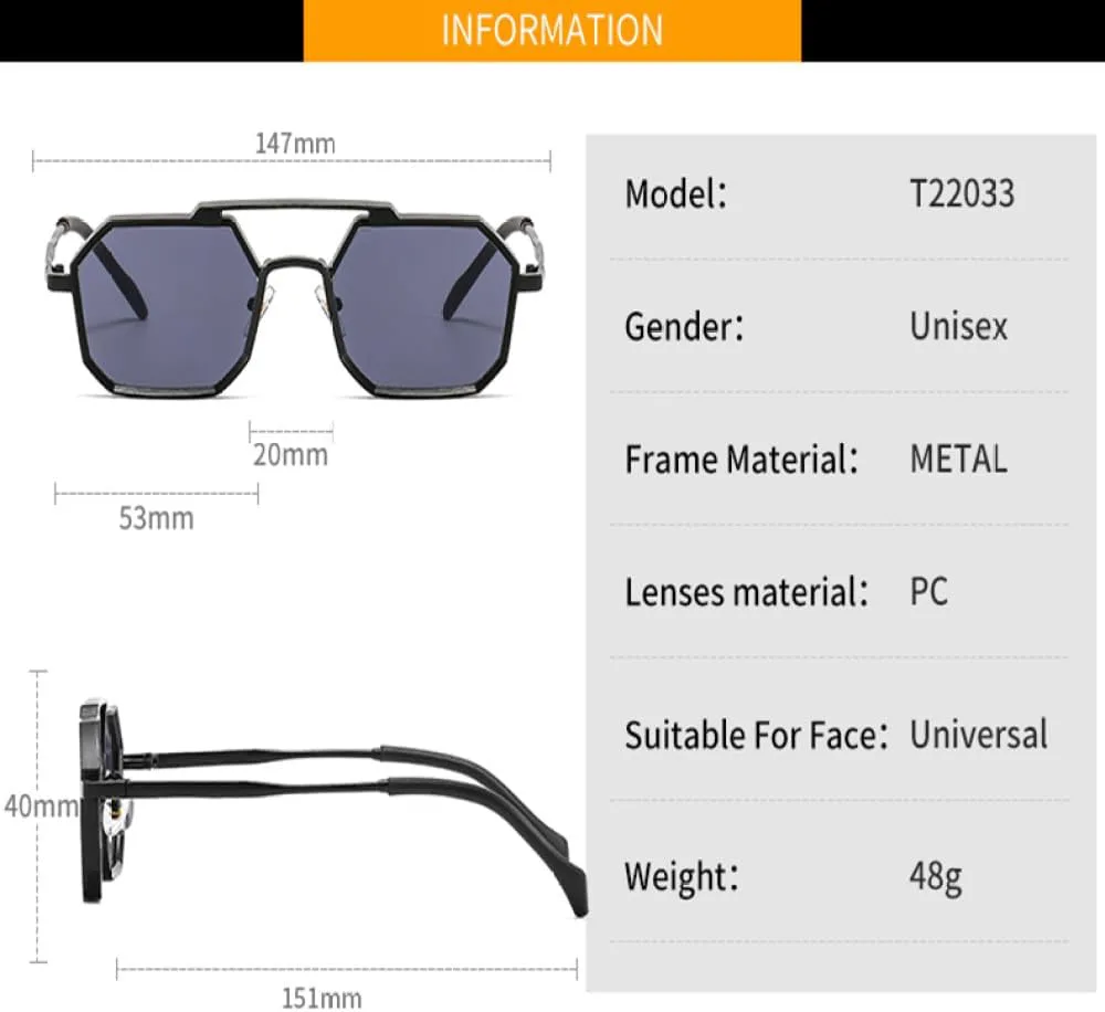 

Солнцезащитные очки MUTYNE Fashion Square Hexagon для женщин и мужчин, с линзами из сплава и металлической оправой, класса люкс, защита от ультрафиолета UV400, C3