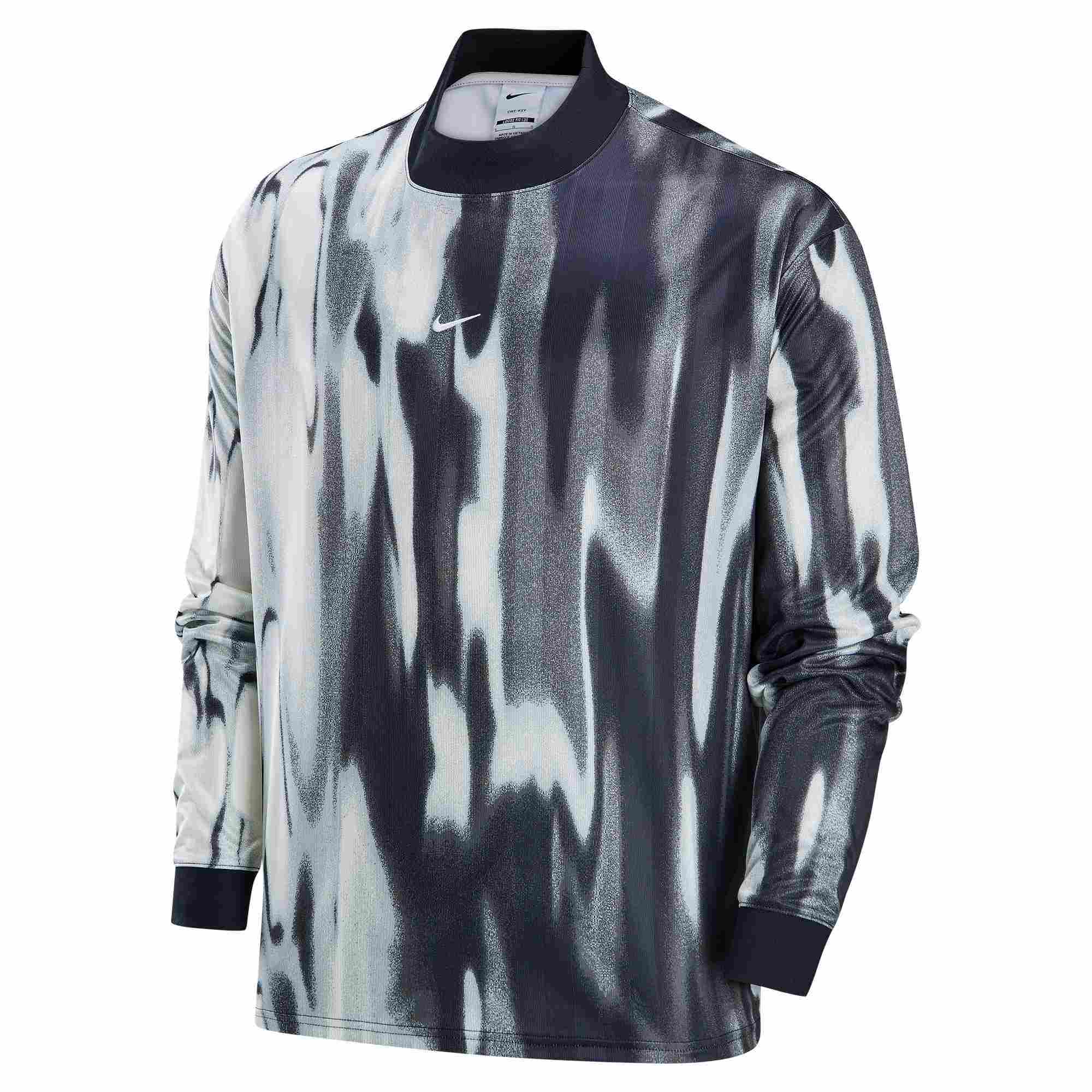 Футболка мужская с длинным рукавом для футбола Nike Dri FIT, цвет Canvas White/Black/White — фото 2