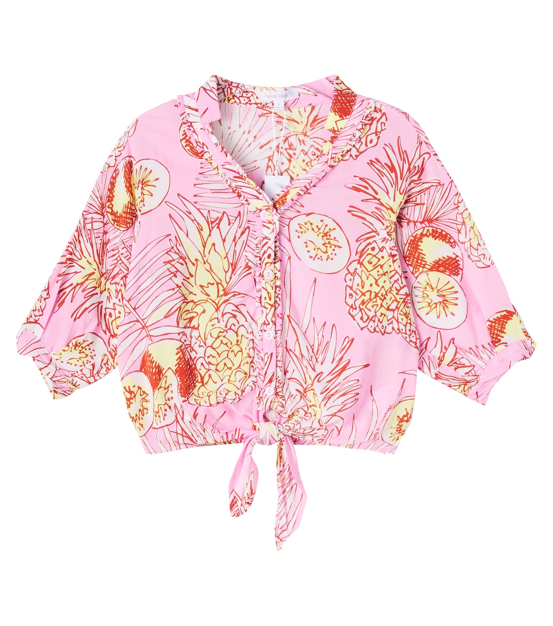 

Принтованный укороченный топ Azia Poupette St Barth Kids, Pink Kabiria