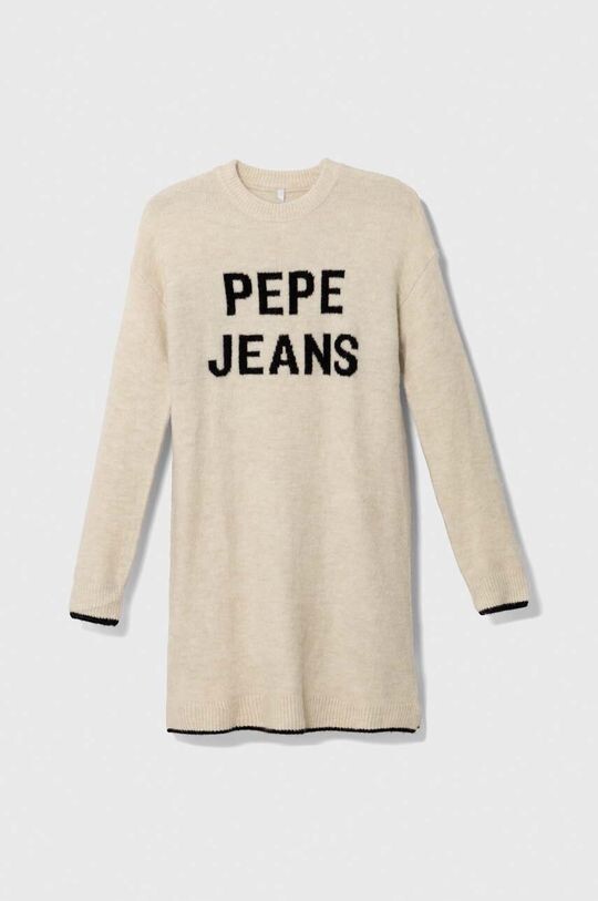 

Шерстяное платье для детей Pepe Jeans, бежевый