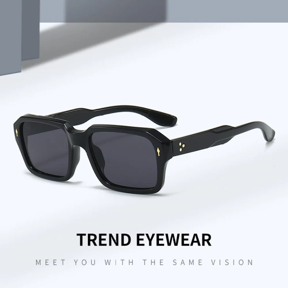 

Модные красные солнцезащитные очки для женщин с заклепками, мужские прямоугольные солнцезащитные очки для женщин с защитой от УФ-излучения UV400 TYUVIVO, C8