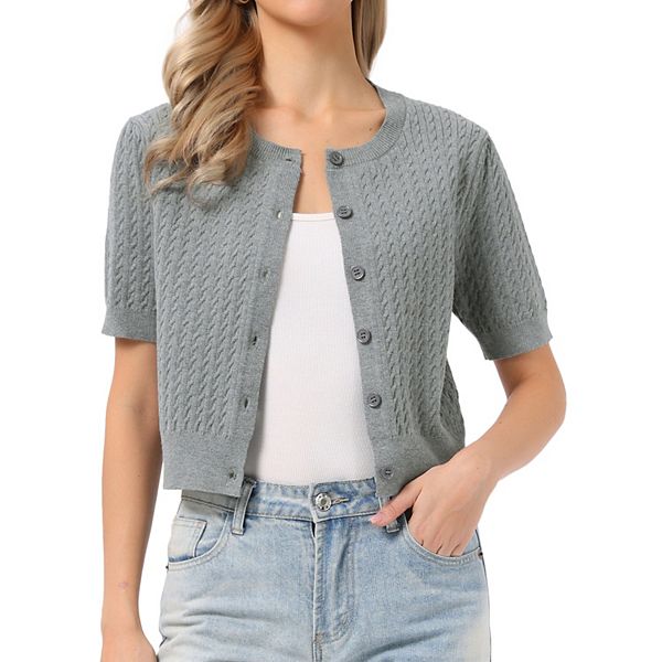 

Кардиган с коротким рукавом Casual Cable Knit Inspire Chic