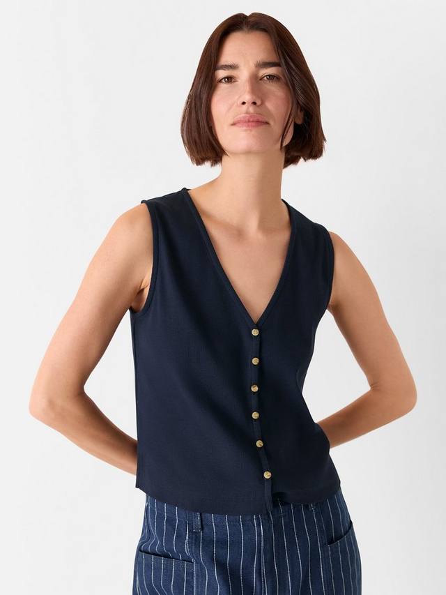 

Топ с пуговицами и ребрами Whistles, Navy