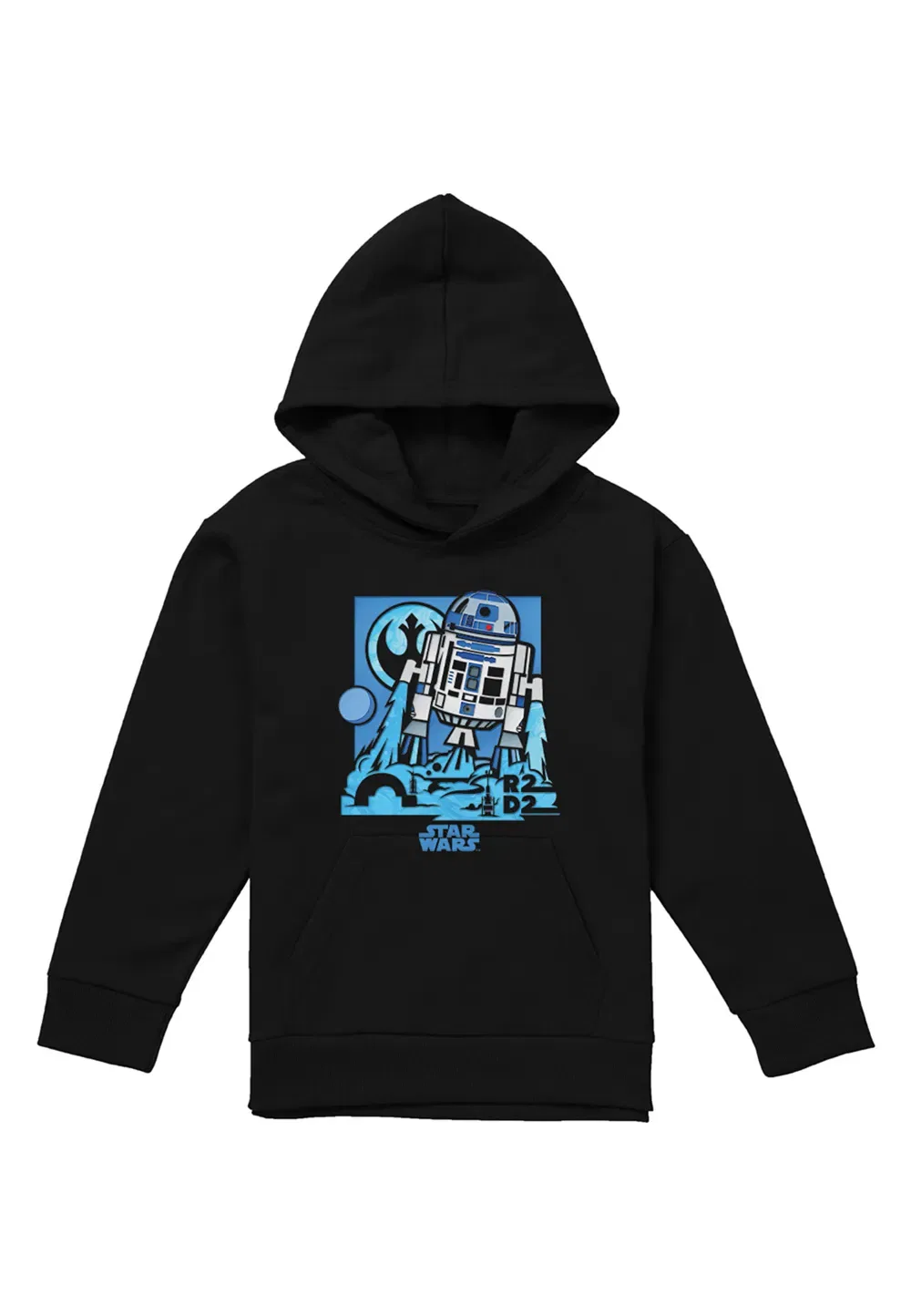 Детская худи Star Wars Papercut R2D2, Disney, черный — фото 4