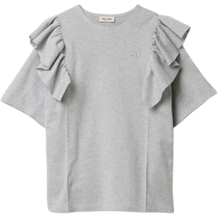 Платье с коротким рукавом MIU MIU Marble Gray