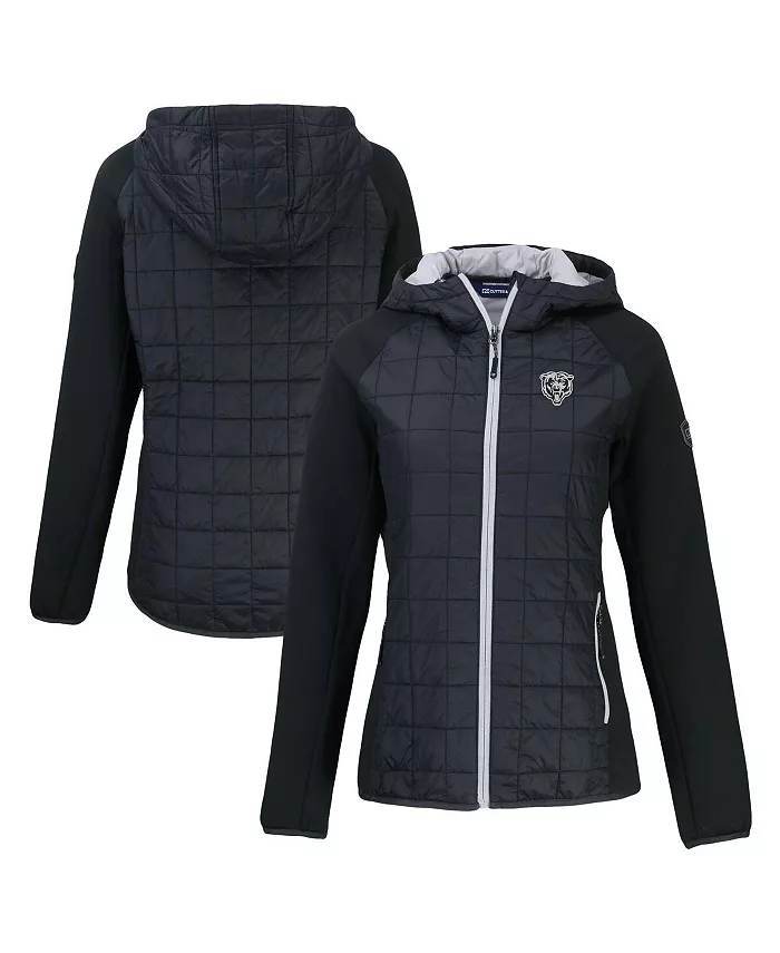 

Женская черная куртка Chicago Bears Rainier PrimaLoft Eco Hybrid с капюшоном на молнии Cutter & Buck