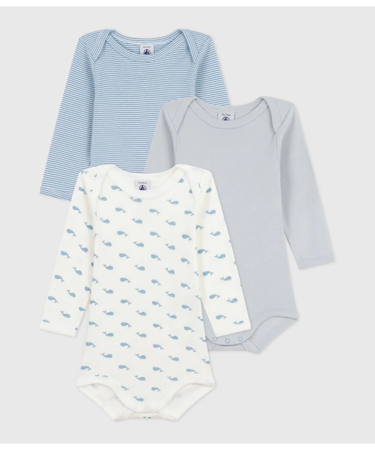 Комплект из 3 боди с длинным рукавом, Organic Cotton, 100% хлопок