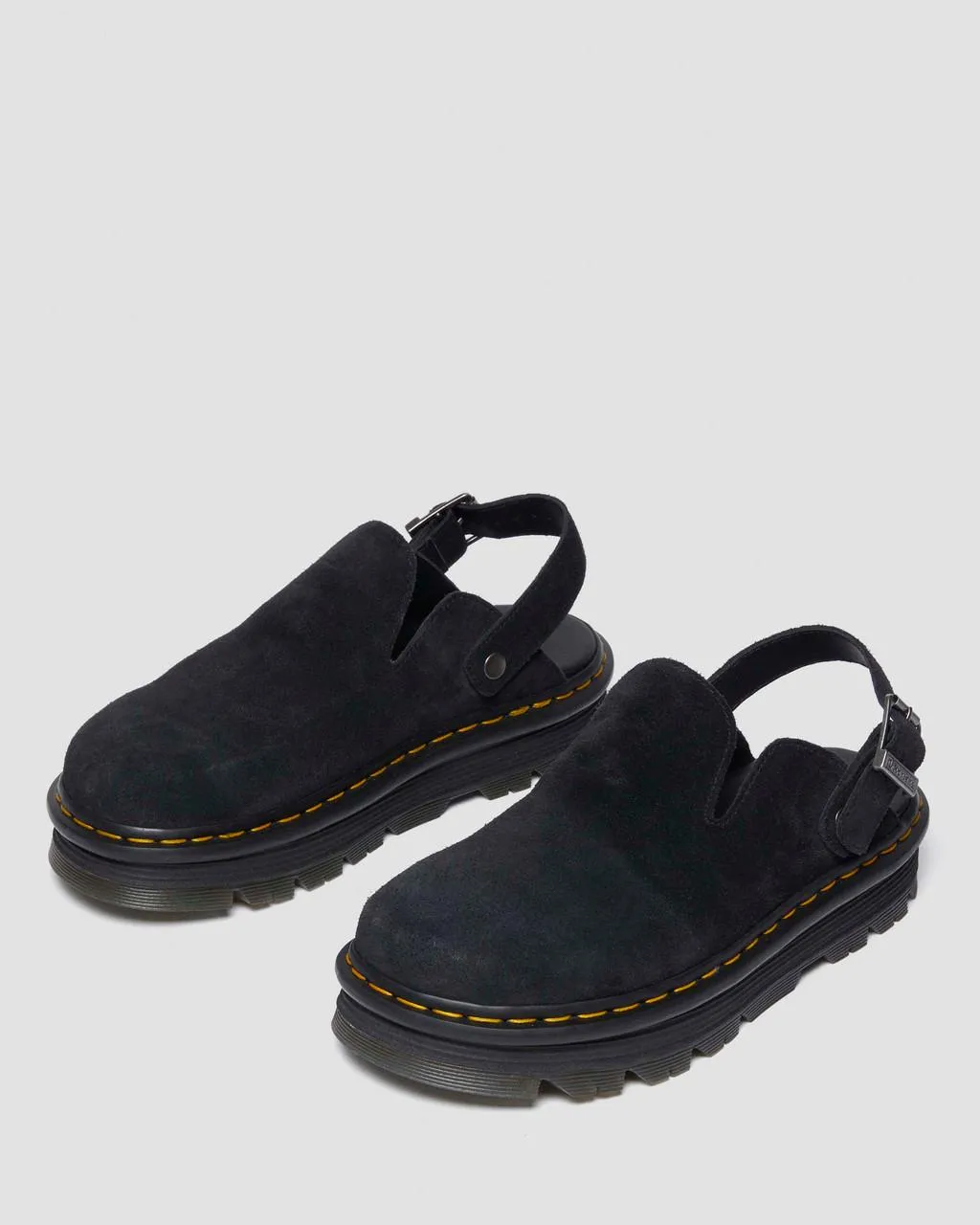 Замшевые мюли на платформе с ремешком на пятке Dr. Martens Zebzag, цвет Black — E.H.Suede — фото 3