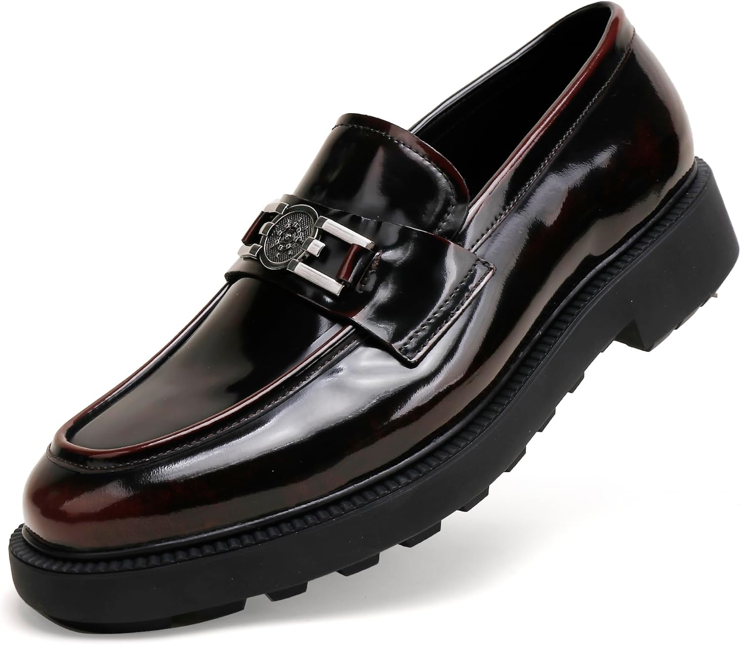 

Мужские повседневные кожаные черные лоферы, модные классические туфли на застежке, слипоны, вечерние туфли-пенни, свадебные лоферы для мужчин Generic