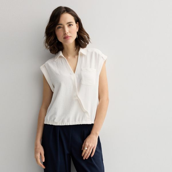 

Маленькая рубашка-долман с стихарем Nine West, цвет ivory tusk