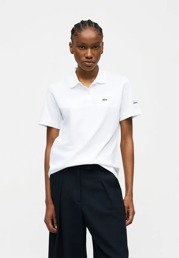 Рубашка поло Lacoste Blanc, Классическая, Белый — фото 3