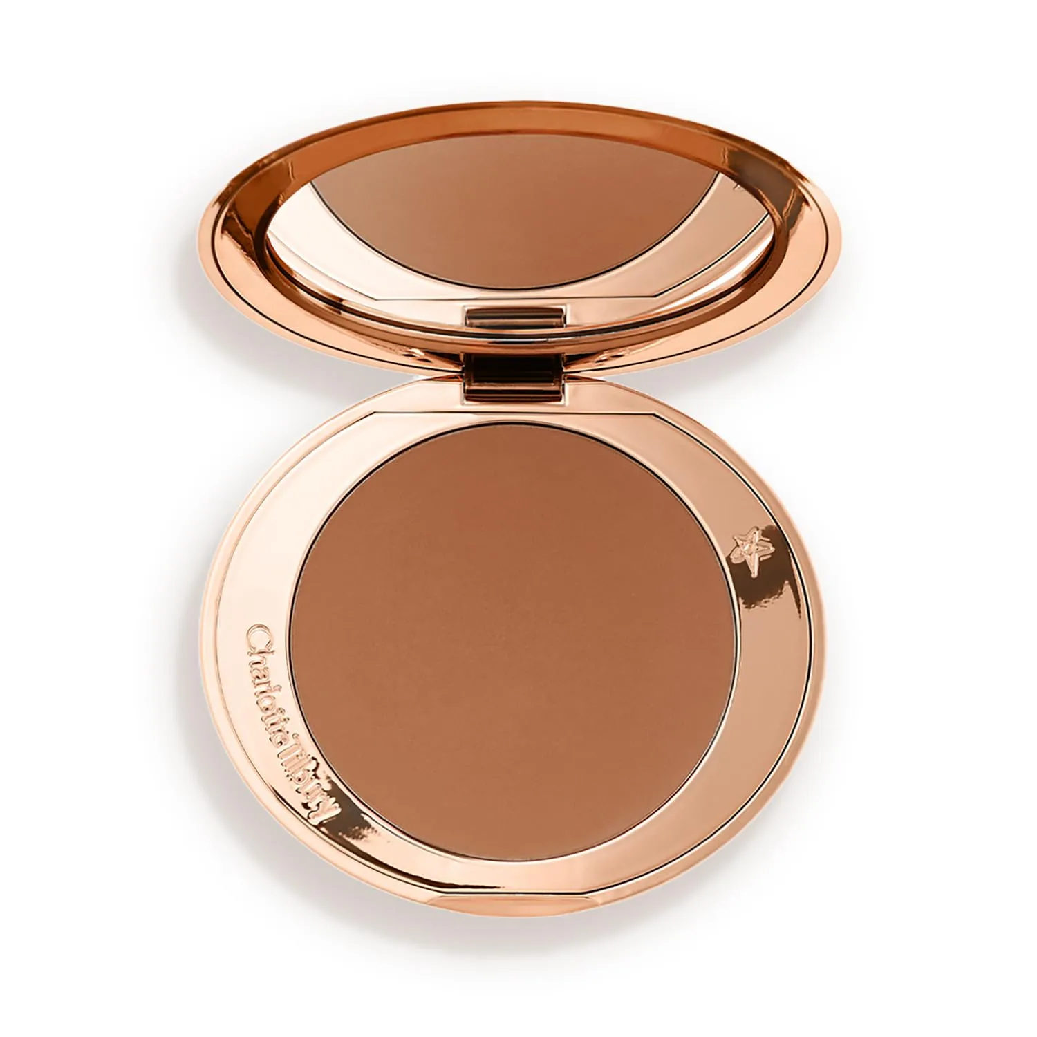 Charlotte Tilbury Airbrush Matte Bronzer - матирующая пудра-бронзер с эффектом аэрографа, разглаживает и выравнивает, наполнена шелковистой слюдой и гиалуроновой кислотой, сменный блок, 3 Tan - medium deep bronze